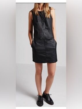 Sleeveless Black Faux Leather Women’s Top